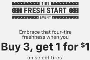 Tires buy 1 get one for $1