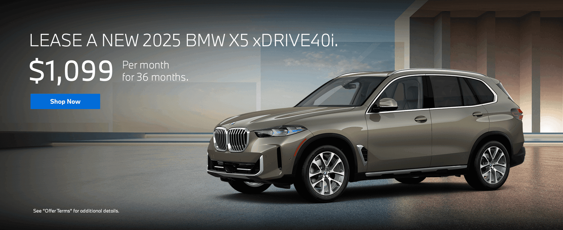 New 2025 BMW X5 xDrive40i Subtext Lease for $1,099/month for 36 months