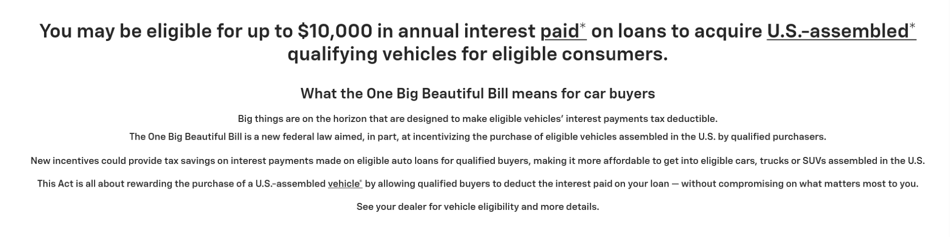 Car Loan Interest Deduction Now Available