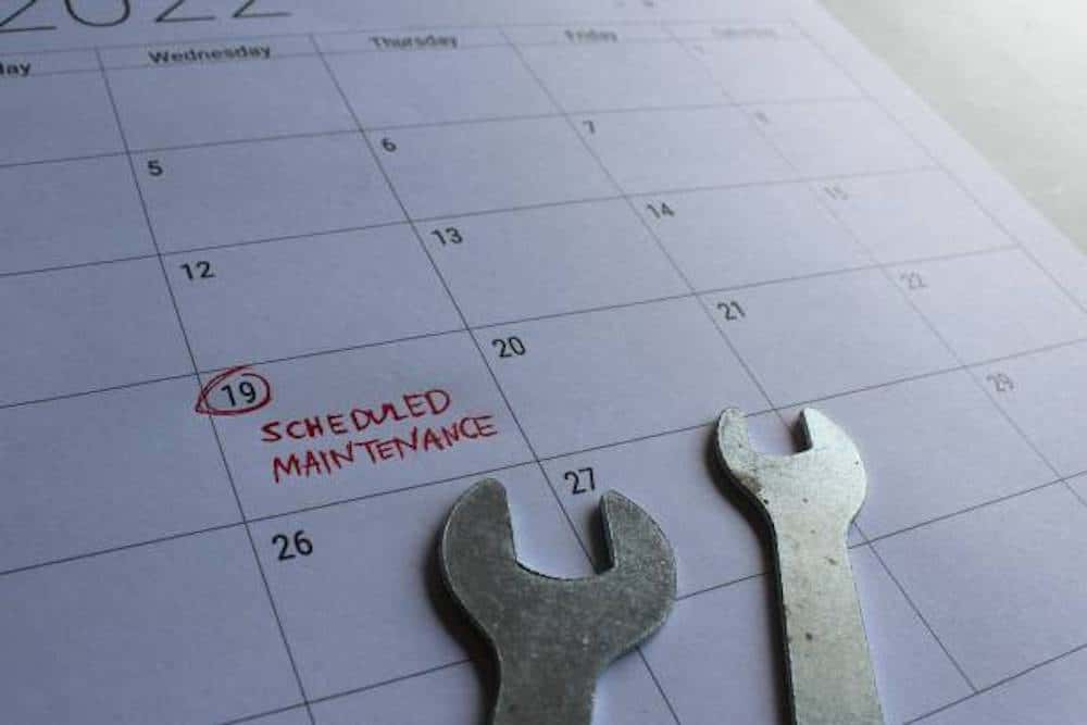 Toyota Maintenance Intervals Calendar Marking Specific Day for Service Routine