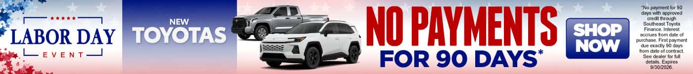 New Toyotas No Payments for 90 Days*