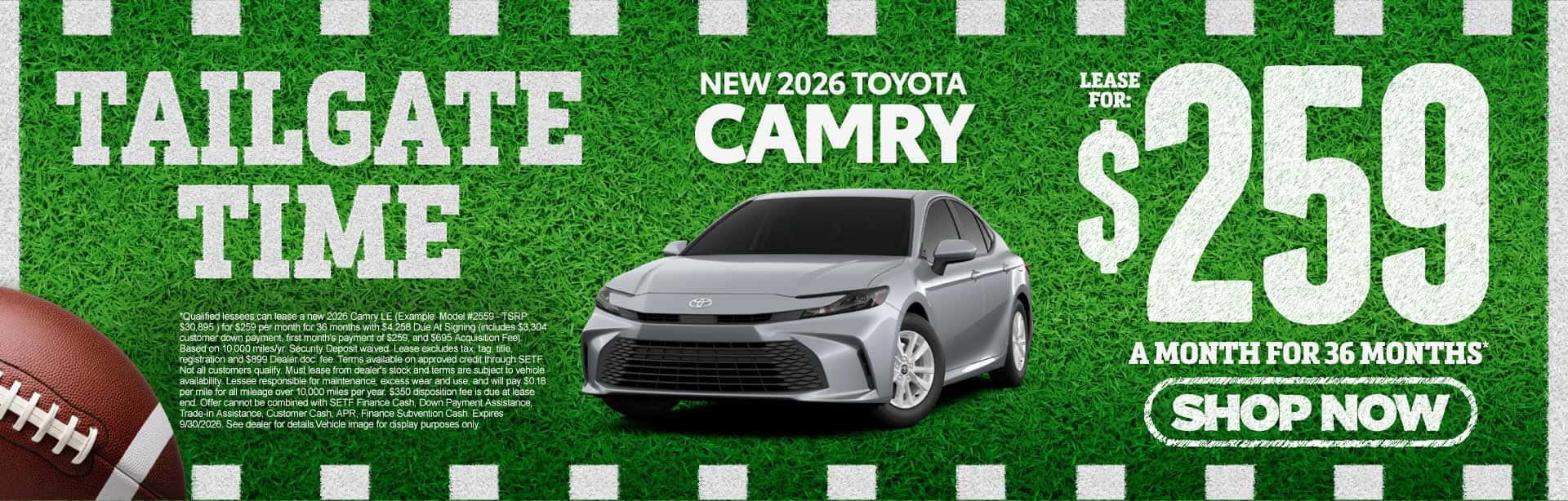 New 2026 Toyota Camry $259/mo, 36 month lease*