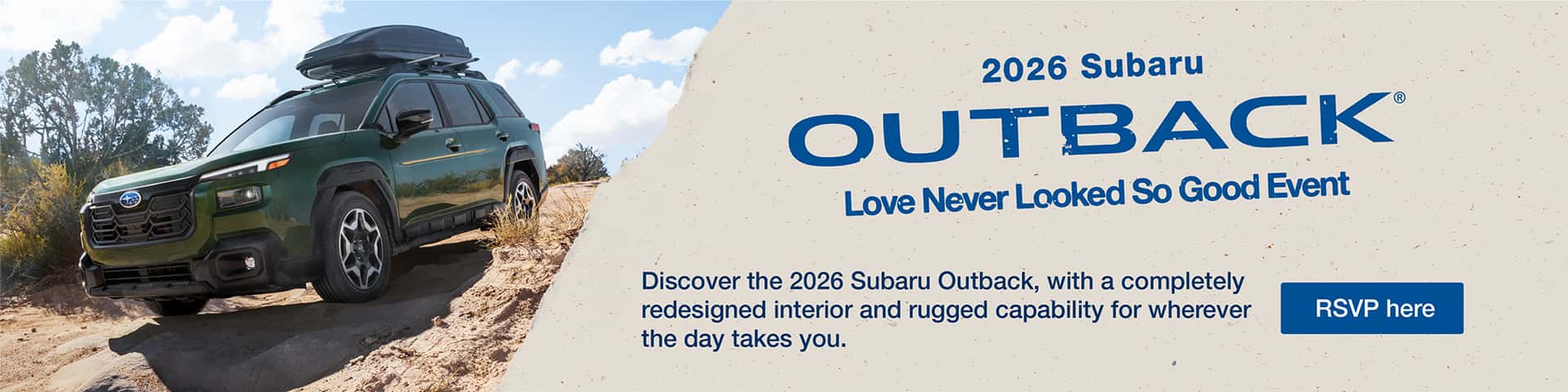 ubaru Outback driving on rugged terrain