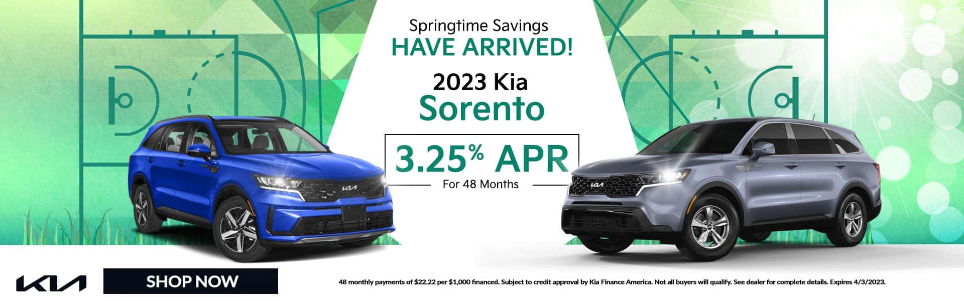 Springtime Savings Have Arrived! 2023 Kia Sorento 3.25% APR For 48 Months