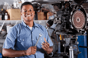 auto technician performing car maintenance and repairs
