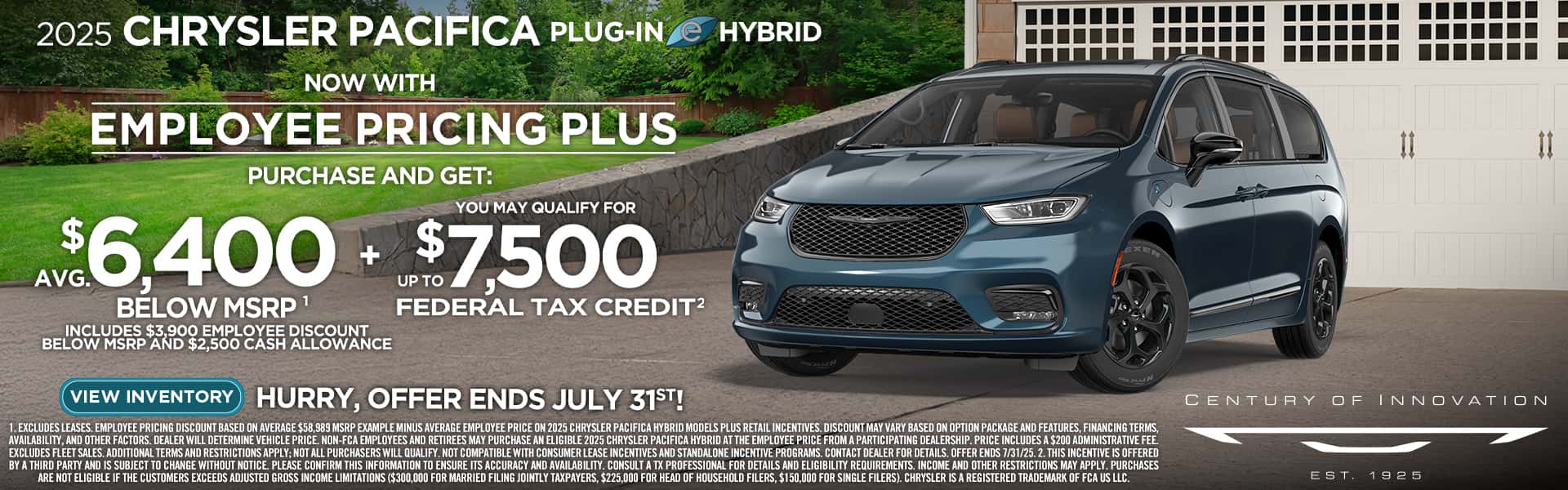 $6,400 below msrp on 2025 Chrysler Pacifica Hybrid Models