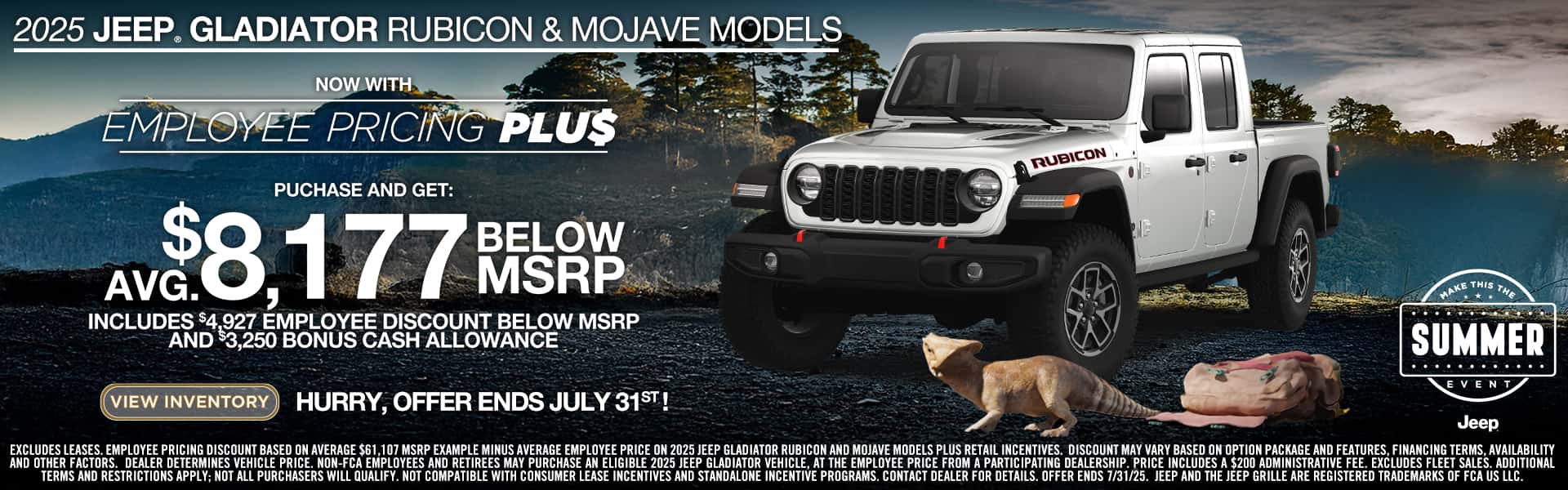 Employee Pricing on Jeep Gladiator 2025