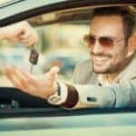 Businessman taking keys