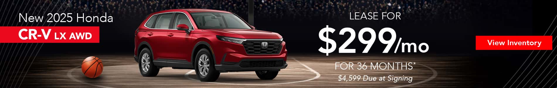 Lease a new 2025 Honda CR-V for $299 per month in Huntersville, NC