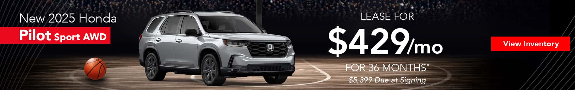 Lease a new 2025 Honda Pilot for $429 per month in Huntersville, NC