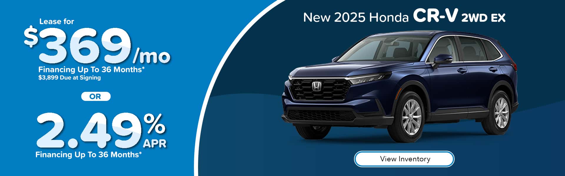 Lease a new 2025 Honda Accord CR-V for $369 per month in Huntersville, NC
