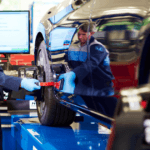 Honda tech working on vehicle