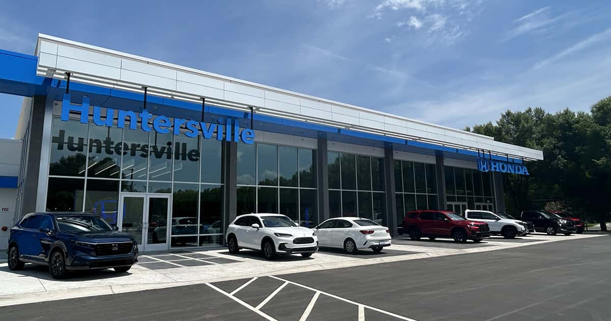 The Honda of Huntersville dealership storefront