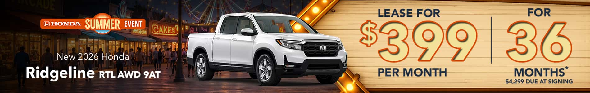 New 2026 Honda Ridgeline RTL AWD 9AT