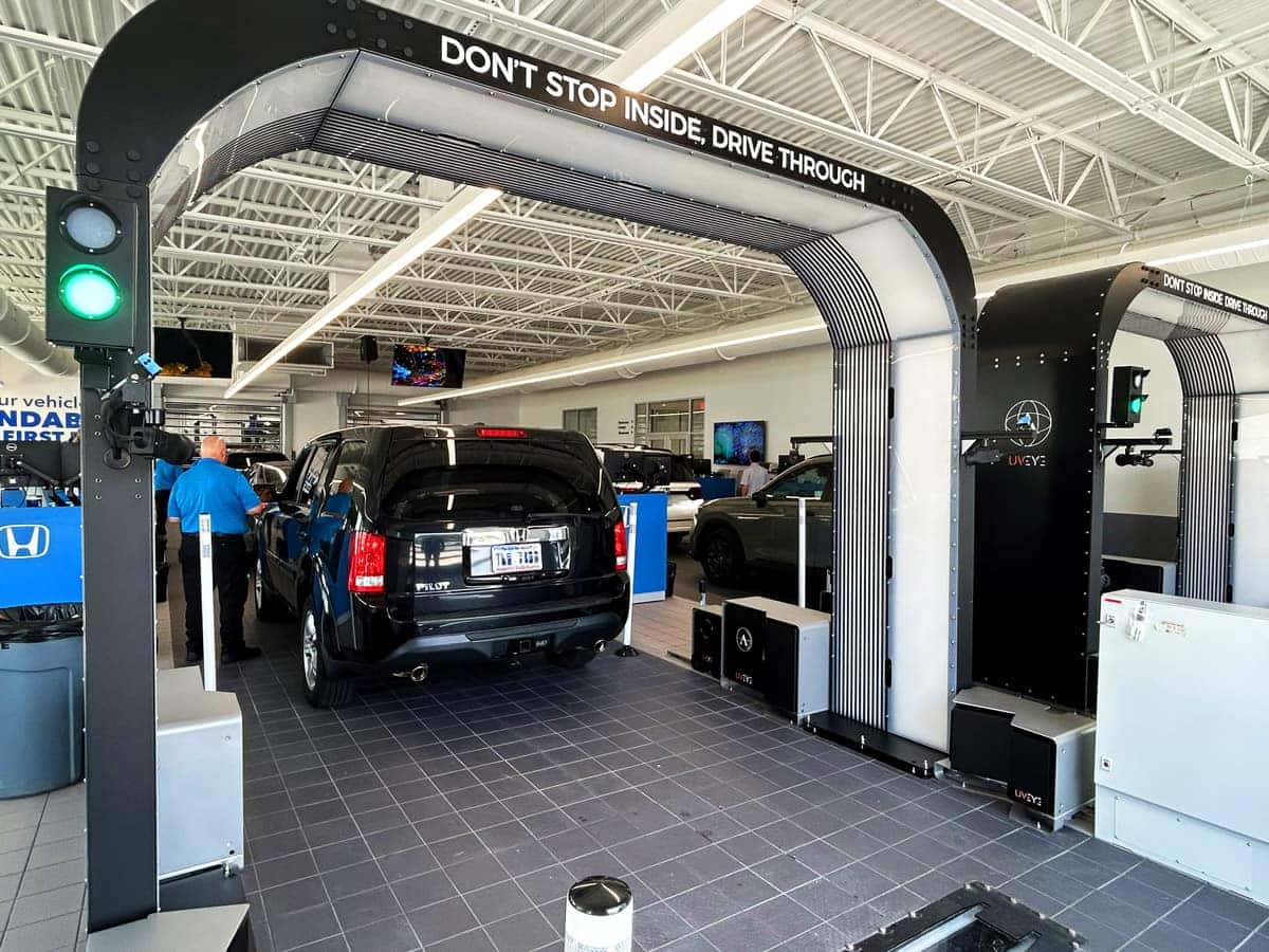 The Honda of Huntersville service center's UVEye machine