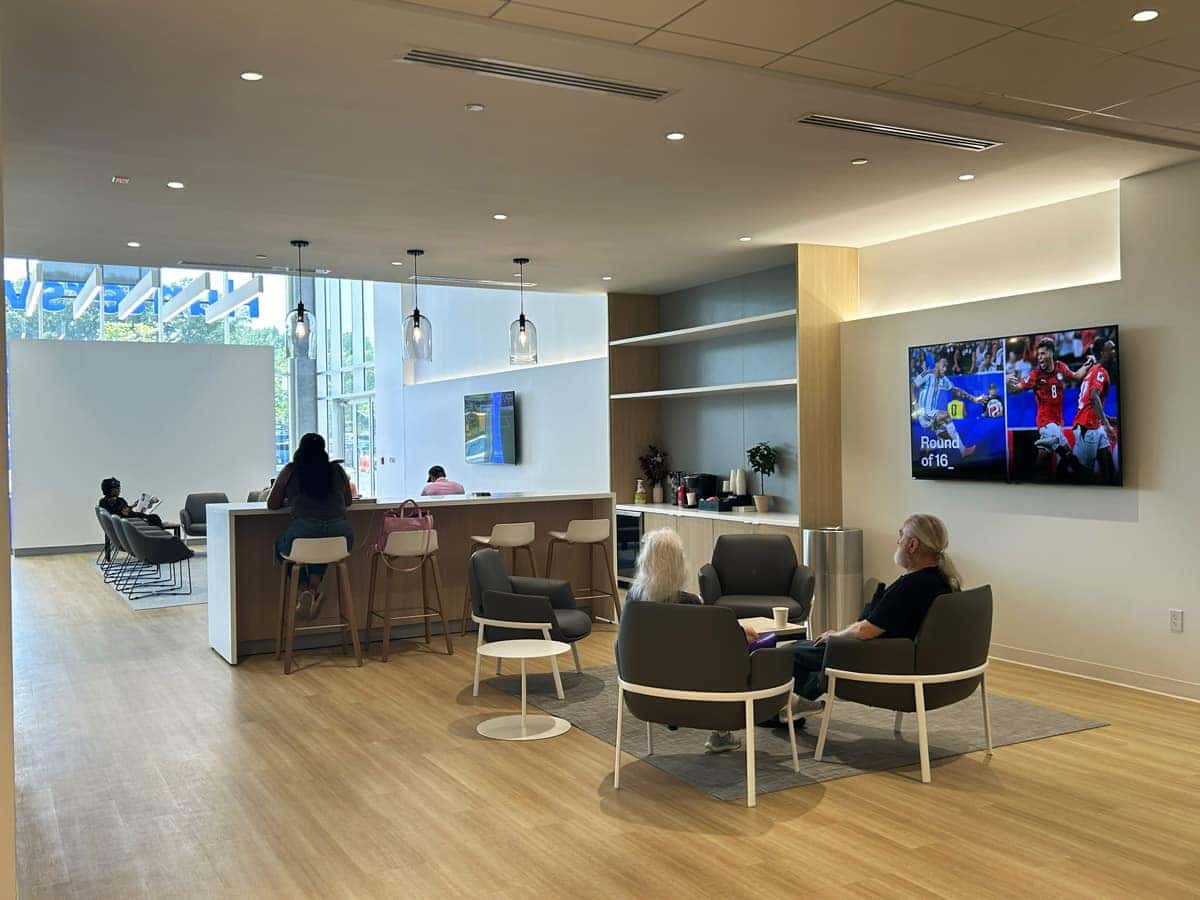 The Honda of Huntersville service center waiting room