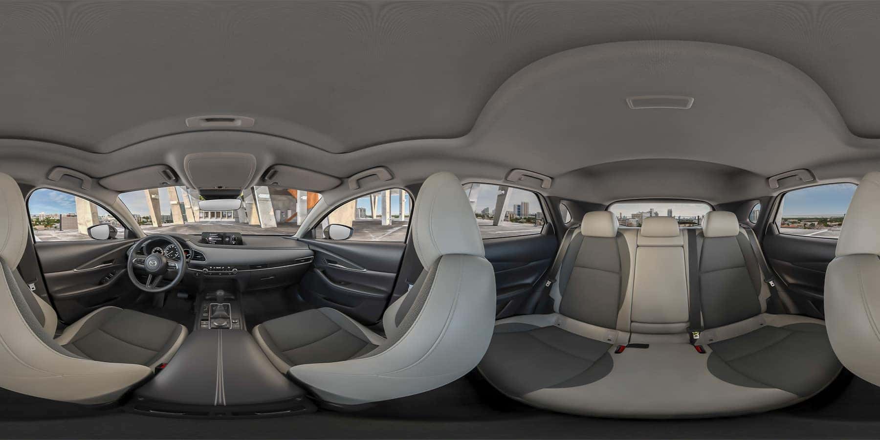 2026 Mazda CX-30 Colors Inside & Out White Leatherette w/ Gray Inserts (2.5 S Aire Edition)