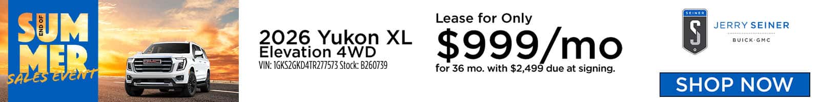 Aug 26 Yukon XL Lease