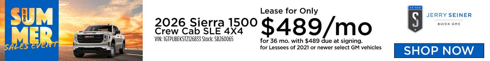 Aug 26 Sierra 1500 Lease Offer