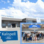 Kalispell Ford dealership with employees is the showroom