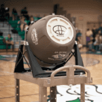 Raflle ticket tumbler in the Glacier High School gym