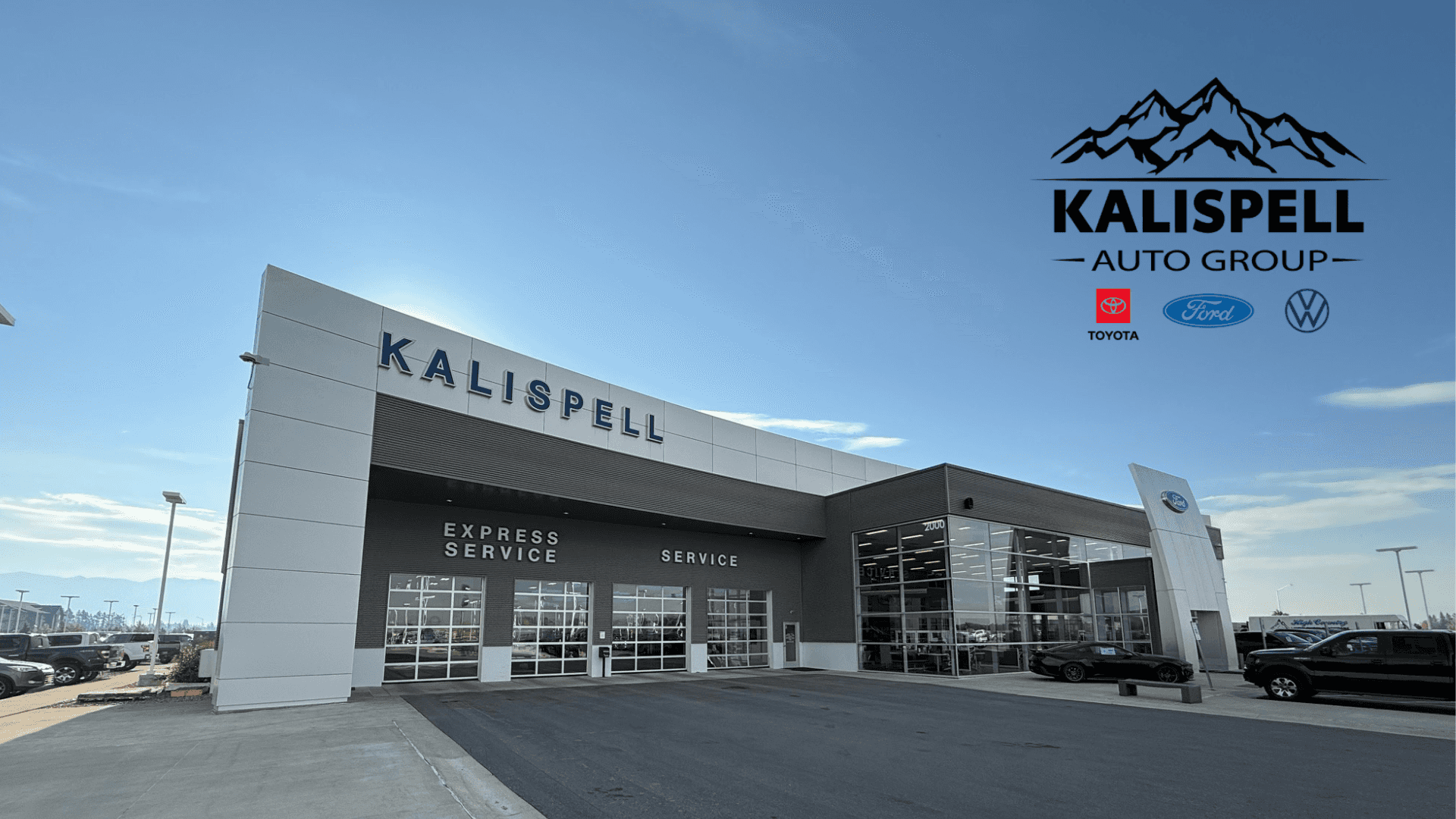 Kalispell Ford Service Bay on a blue summer day