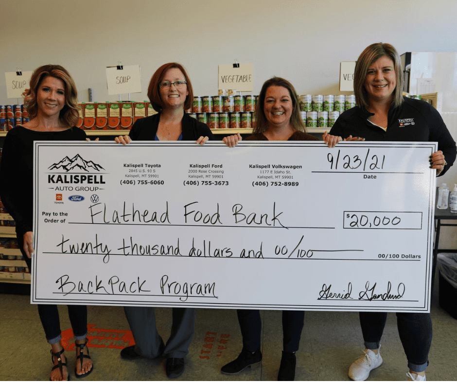 Check presentation to the Flathead Food Bank