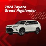 2024 Toyota Grand Highlander in white with a red background
