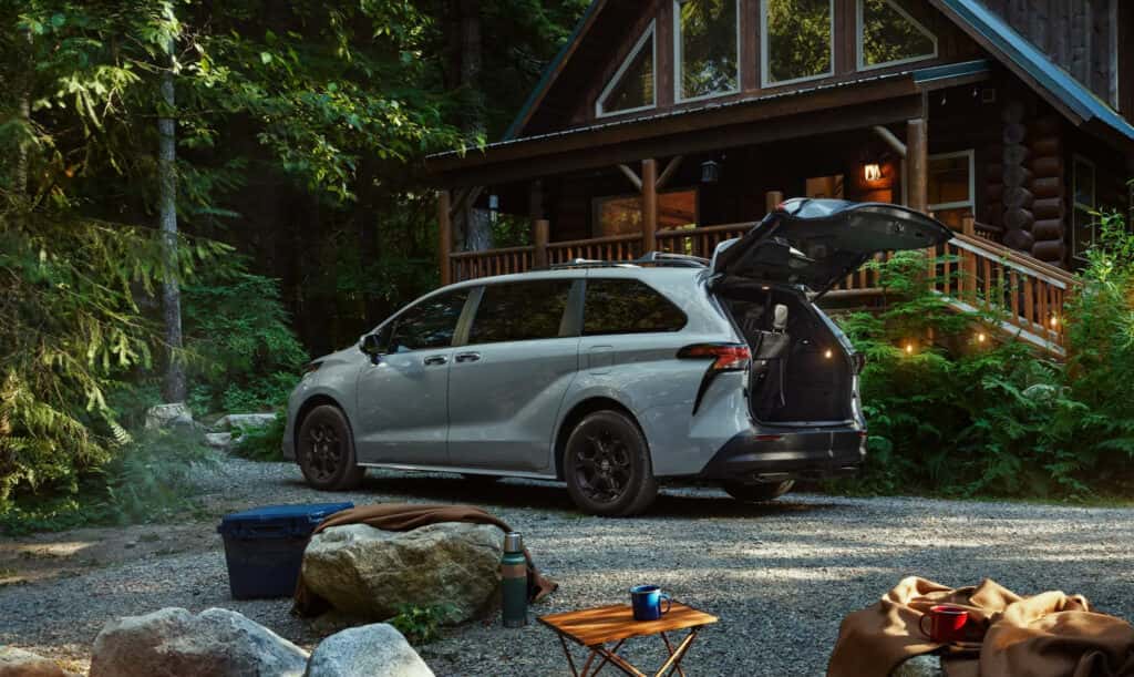 2025 Volkswagen Sienna by a cabin in the woods