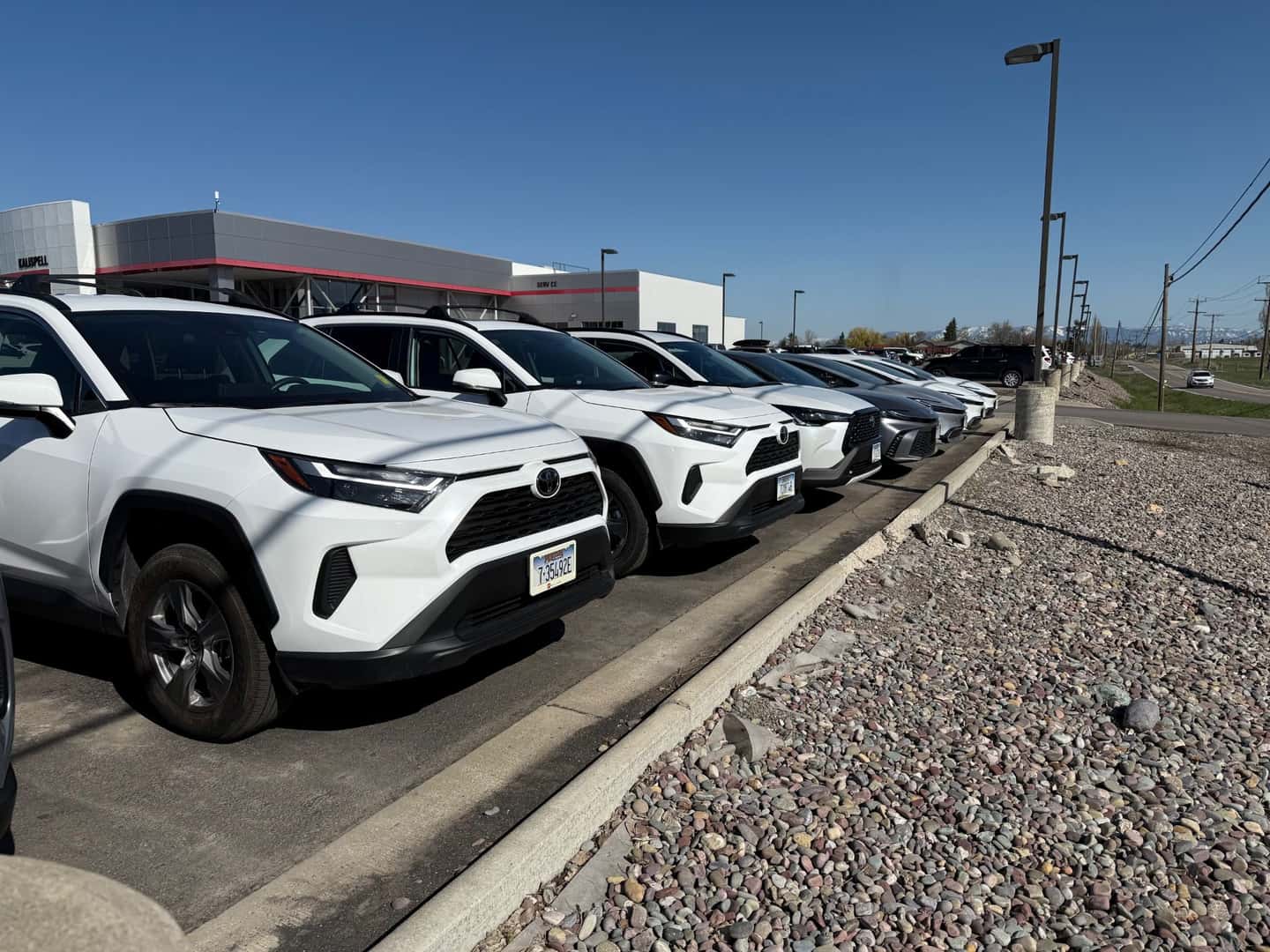 A few of the Kalispell Toyota Rental Department Vehicles on the Kalispell Toyota lot!