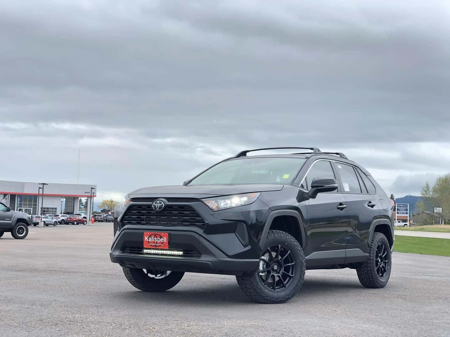 Black Toyota Rav4 with accessories