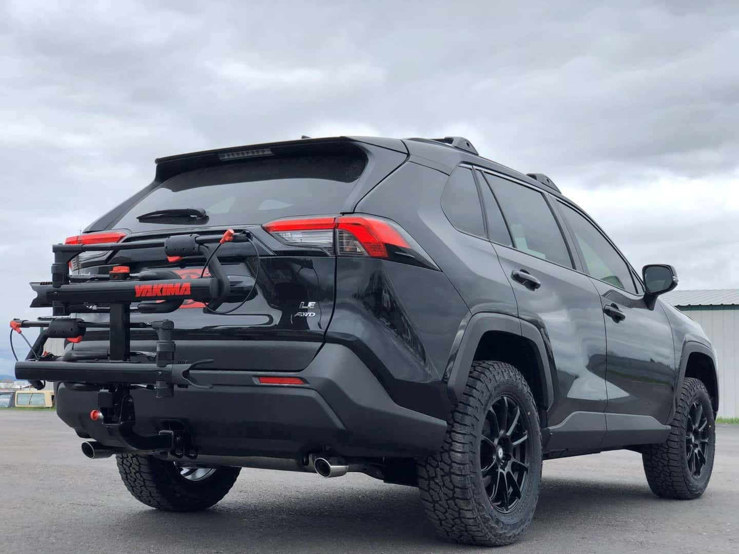 Black Toyota Rav4 with accessories