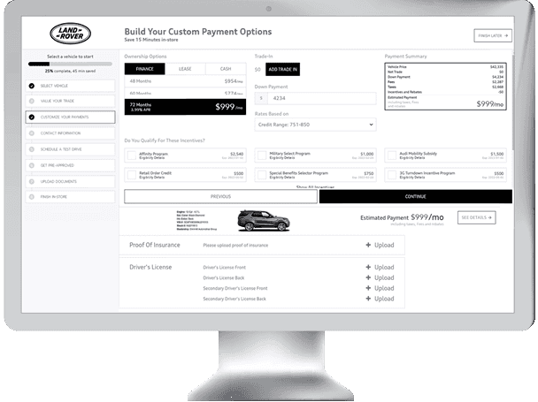 iMac on page customizing payment