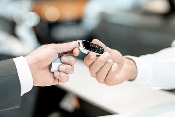 Handing over keys for a new vehicle