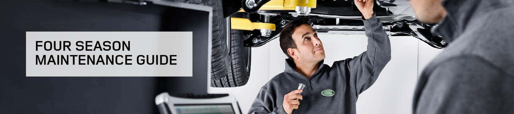 Four-Season Maintenance Guide with mechanic pictured