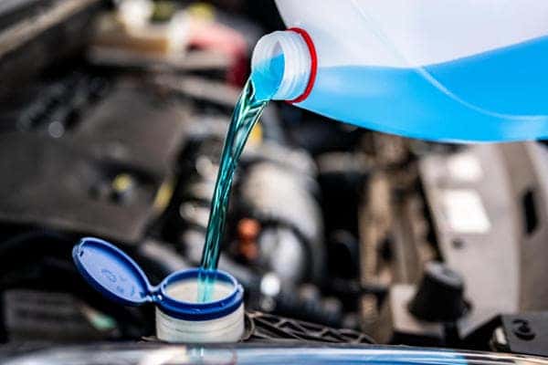 engine coolant being filled