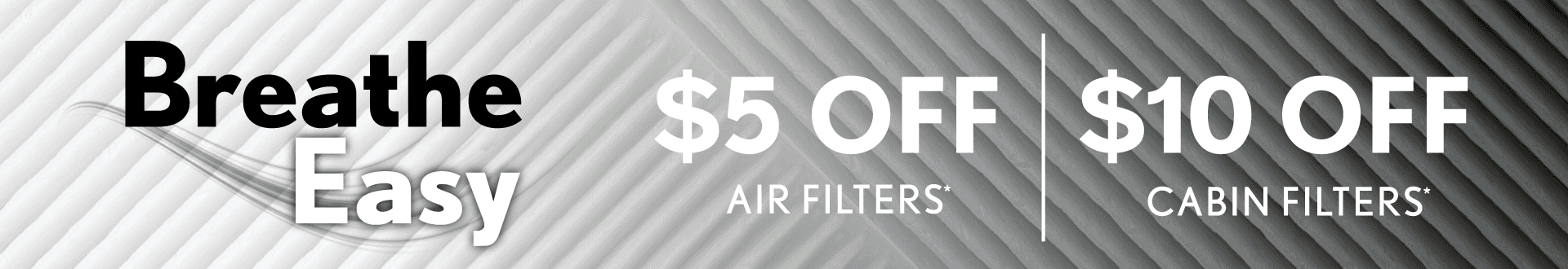 $5 Off Air Filter and $10 off a Cabin Filters