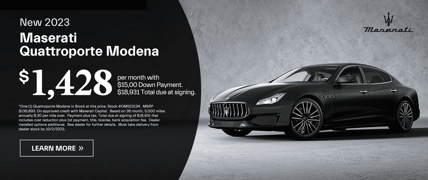 Maserati Quattroporte Modena Lease Special