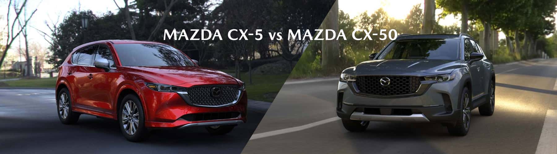 Mazda CX-50 parked next to a Mazda CX-5