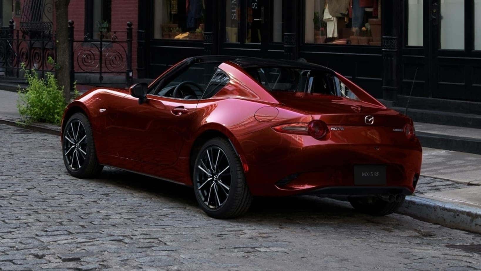 2026 Mazda MX-5 Miata RF exterior front three-quarter view at Mazda of Orange in Orange County