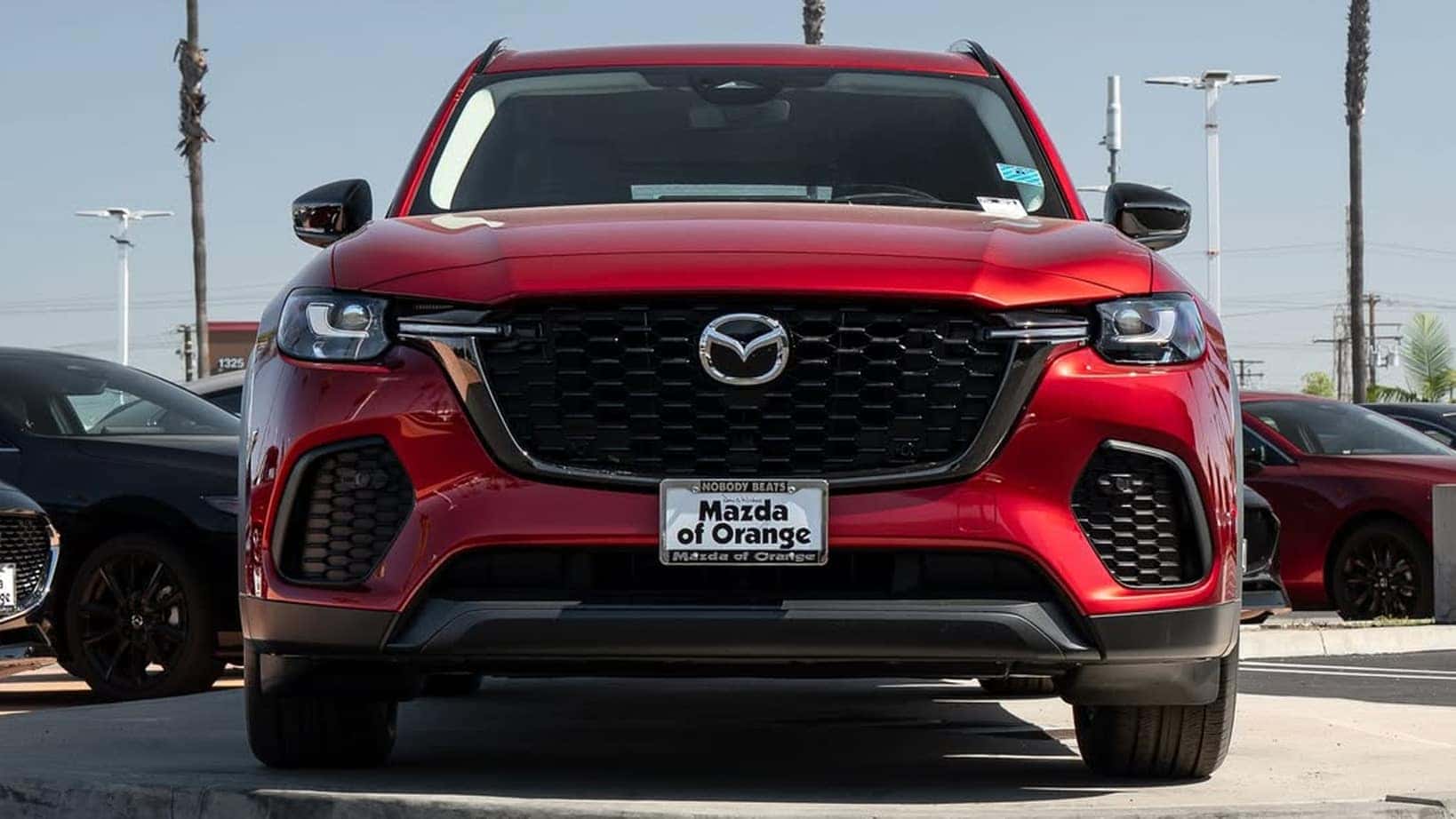 2026 Mazda CX-70 PHEV exterior front three-quarter view at Mazda of Orange in Orange County