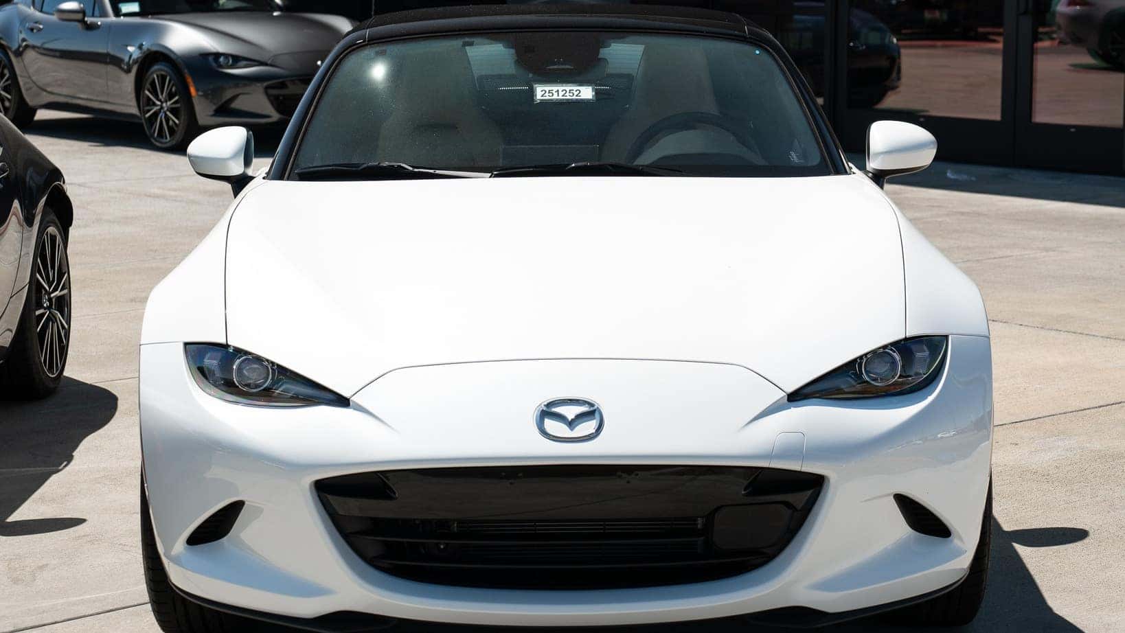 2026 Mazda MX-5 Miata exterior front three-quarter view at Mazda of Orange in Orange County
