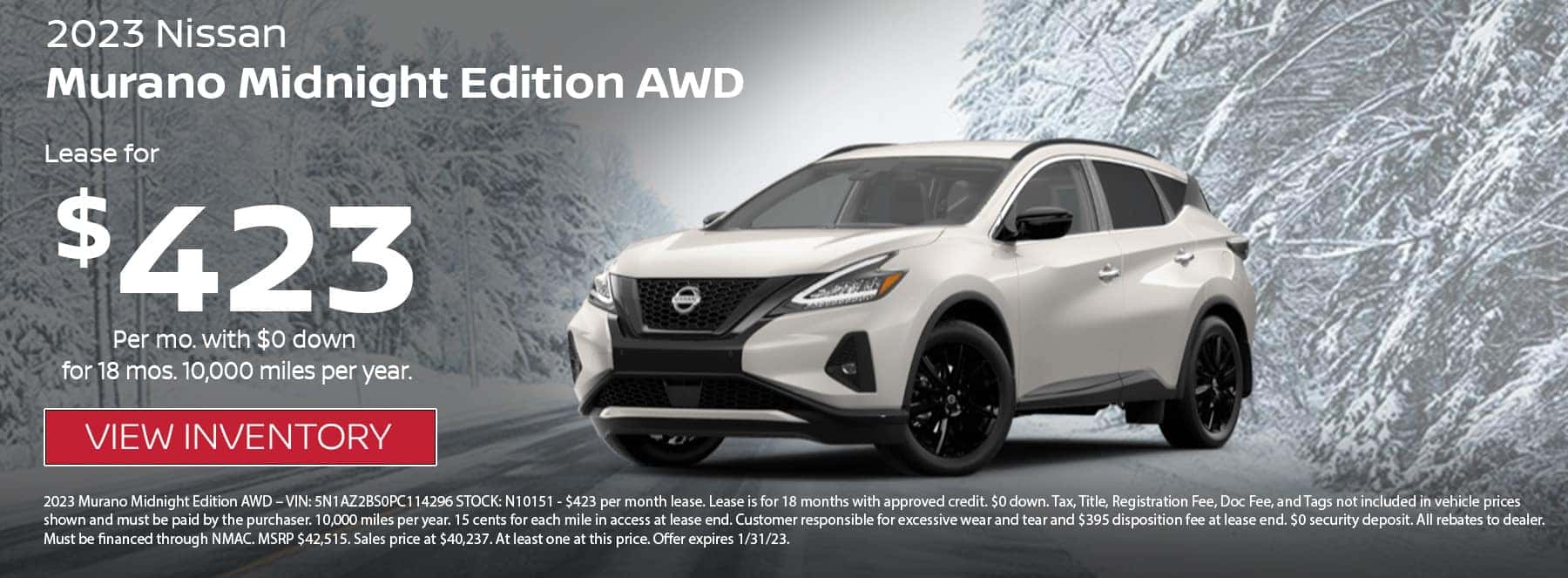 2023 Nissan Murano Midnight Edition AWD offer