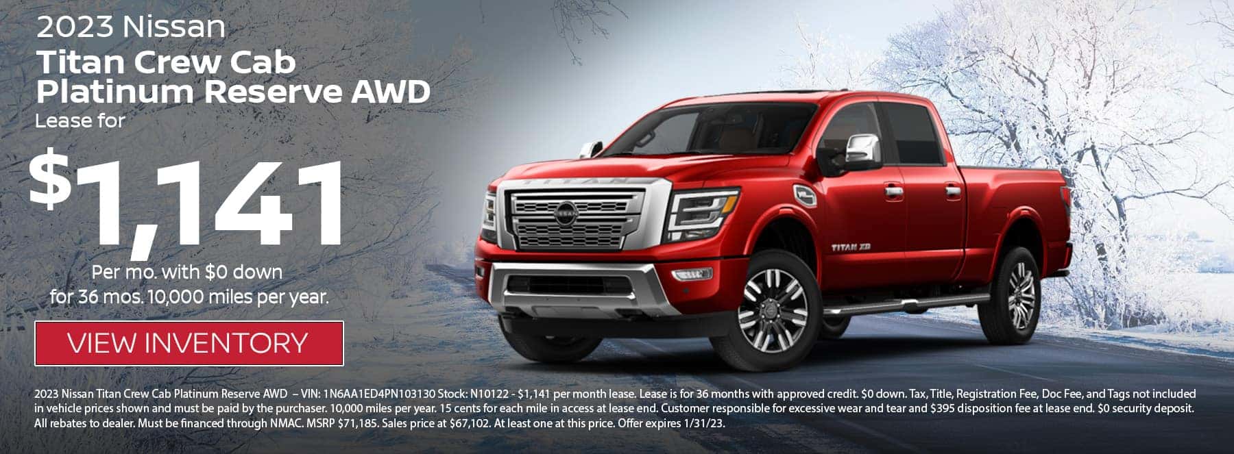 2023 Nissan Titan Platinum AWD offer