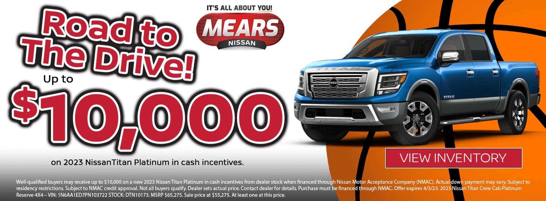 2023 Nissan Titan $10,000 Cash Incentive