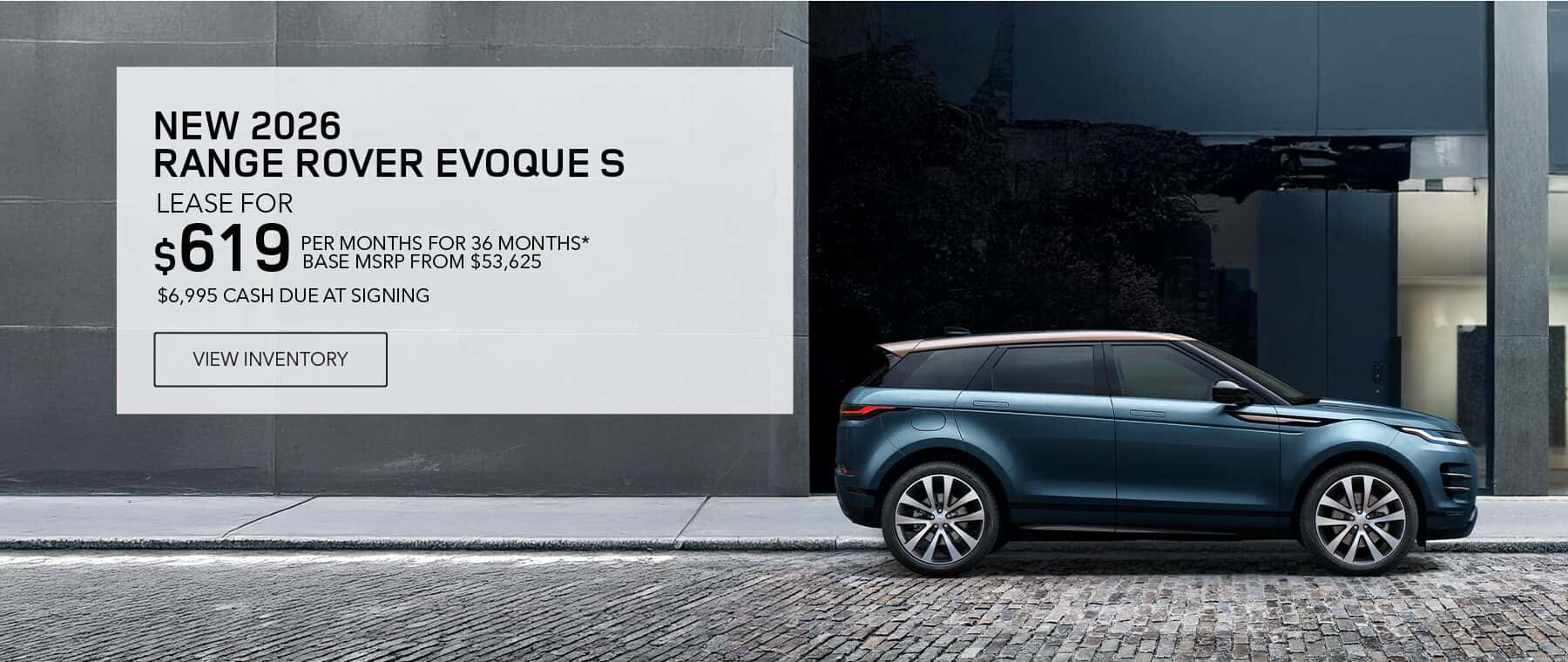 New 2026 Range Rover Evoque lease offer for August 2026