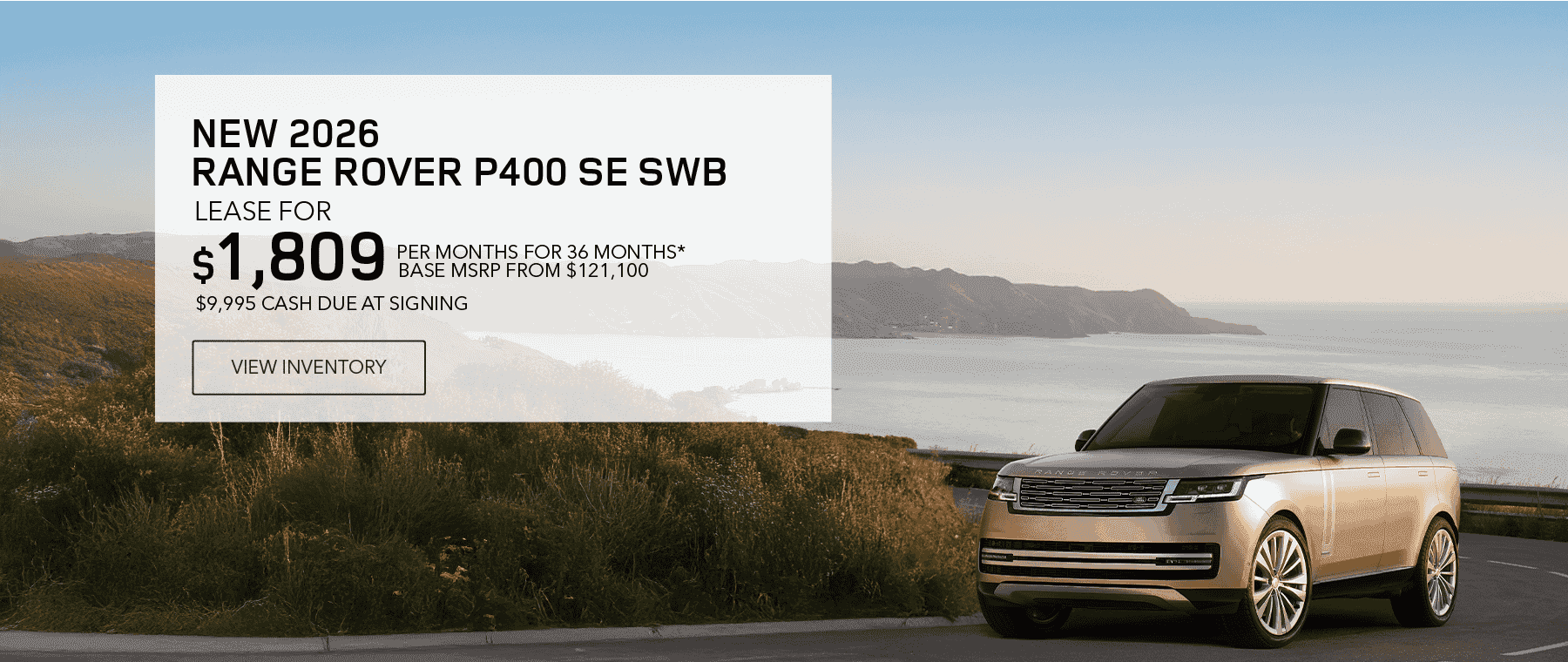 New 2026 Range Rover lease offer for October 2026