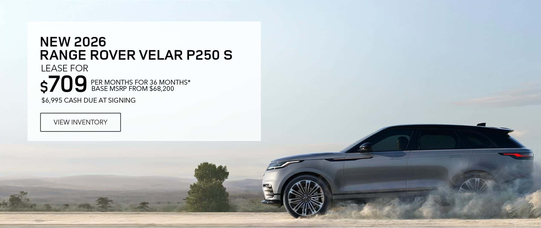 New 2026 Range Rover Velar lease offer for August 2026
