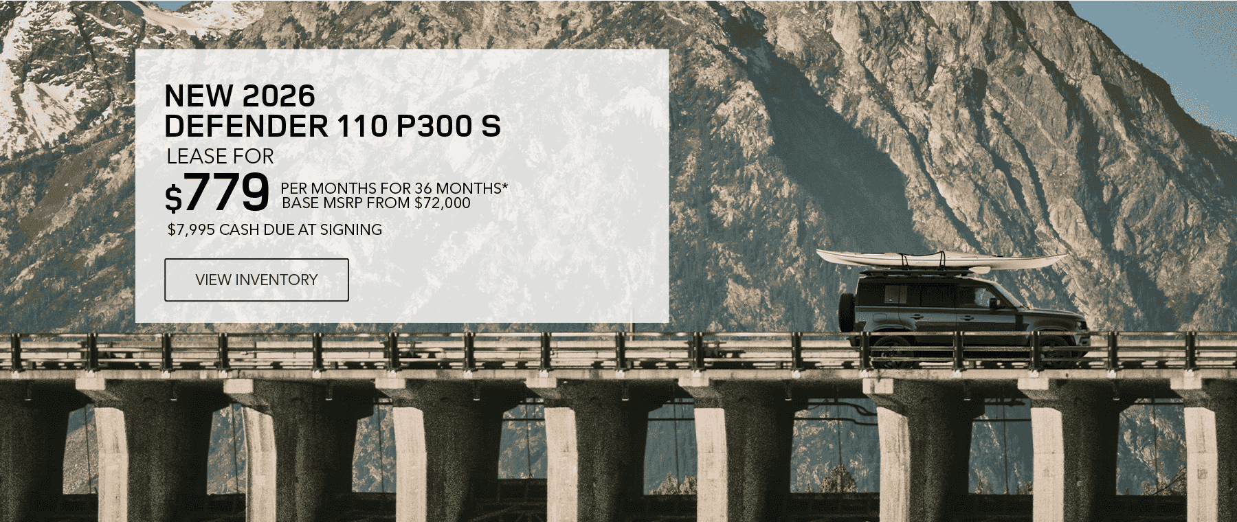 New 2026 Defender 110 lease offer for October 2026