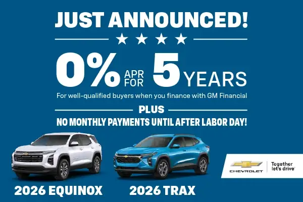Just Announced! 0% APR For 5 Years 